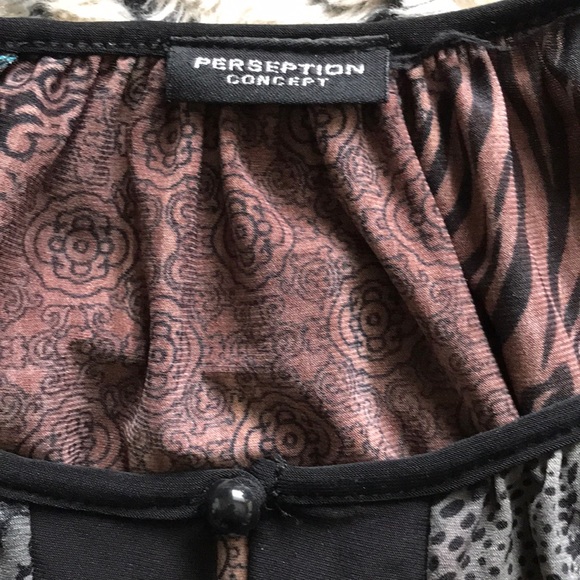 Perseption concept brown Black and Blue top 💕 - Picture 3 of 3